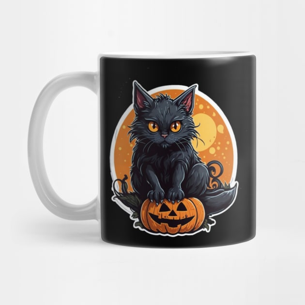 spooky Halloween cat by sukhendu.12